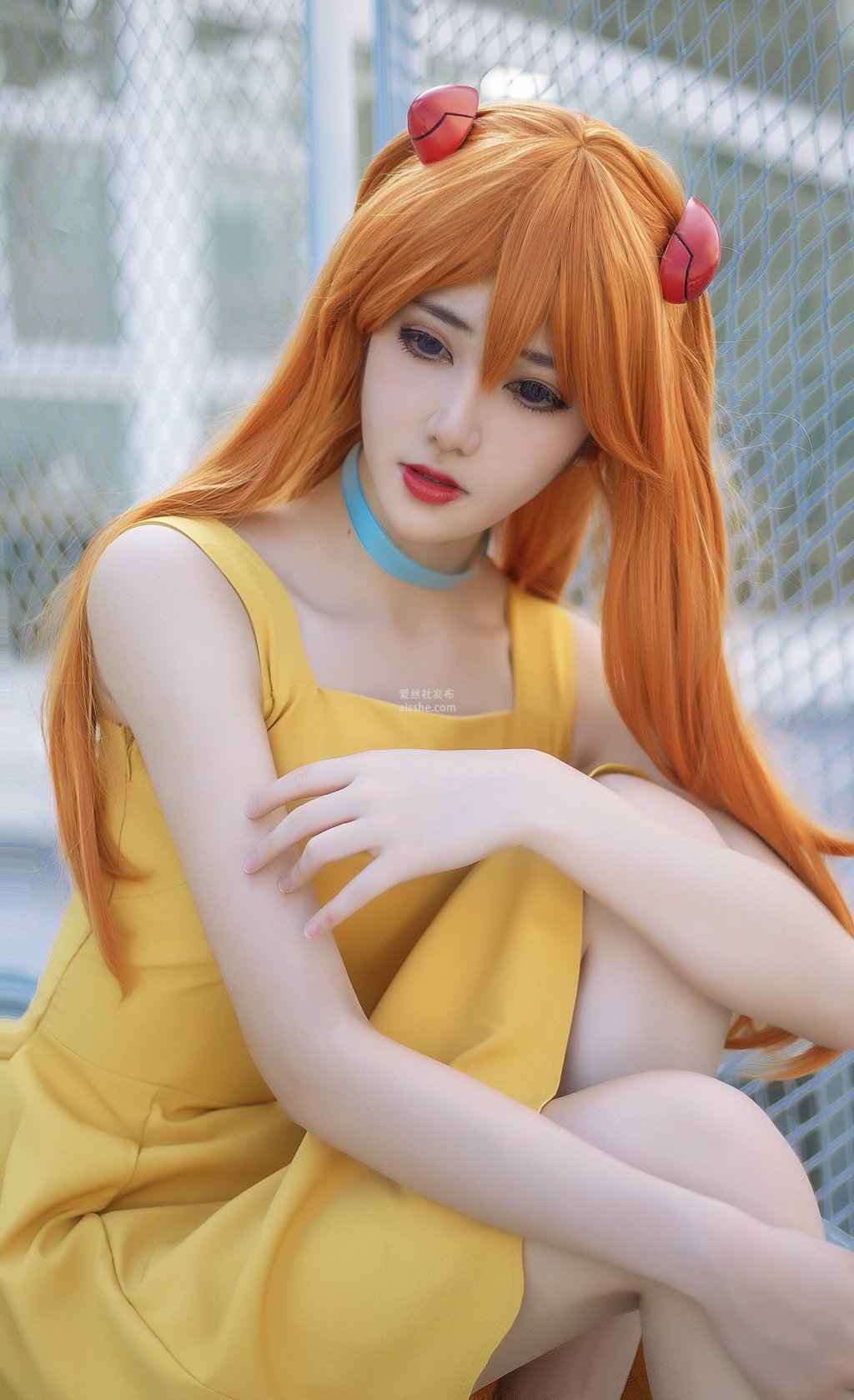 微博红人Coser@南桃Momoko 明日香黄裙